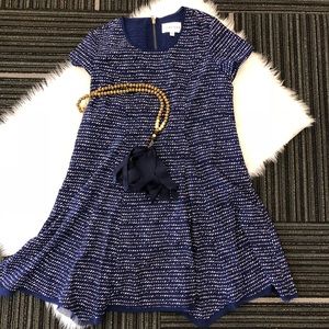 Olive & Oak  Train Times Navy blue swing dress